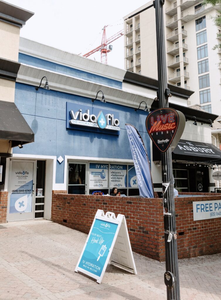 Vida-Flo Nashville storefront on Demonbreun Street